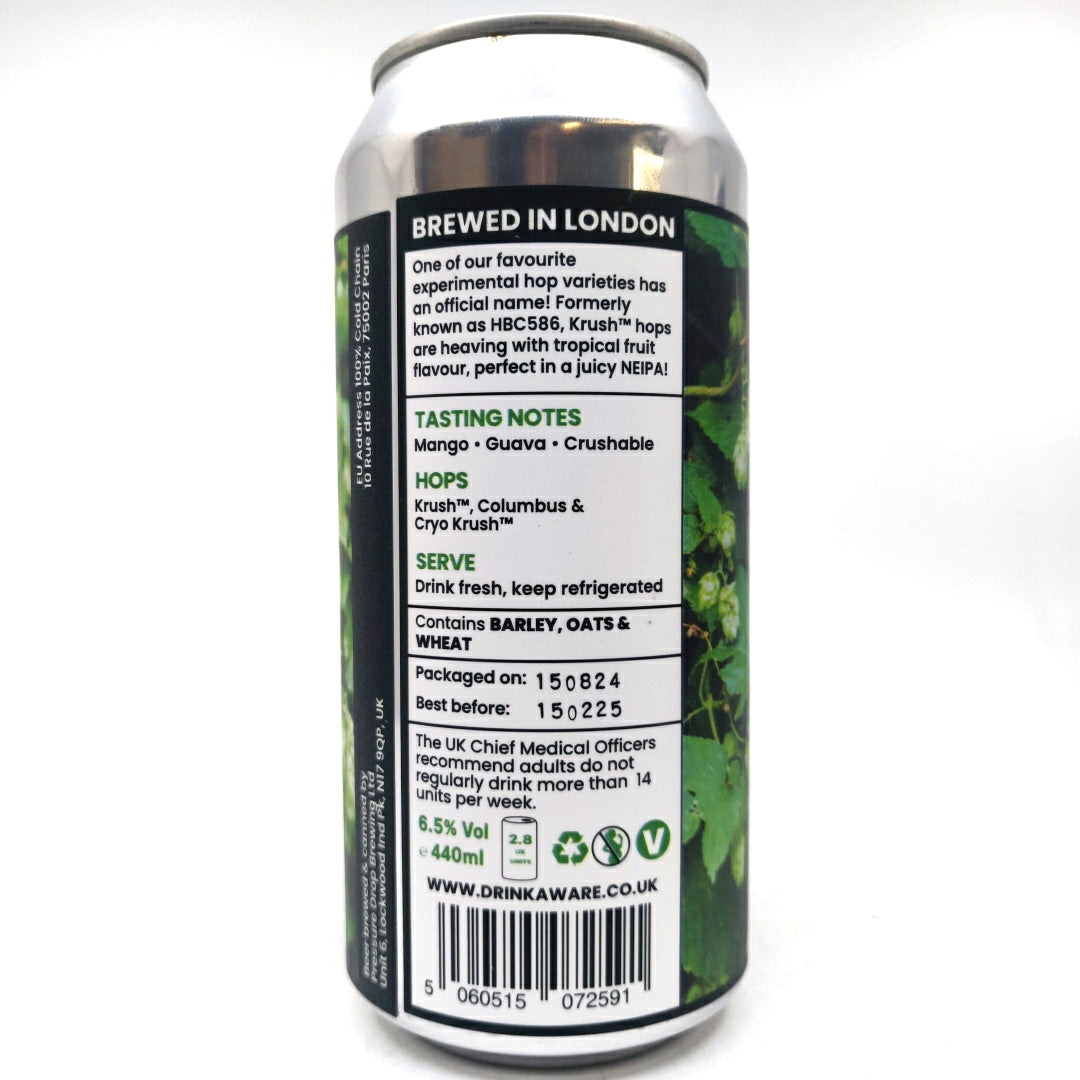 Pressure Drop Krusher New England IPA 6.5% (440ml can)-Hop Burns & Black