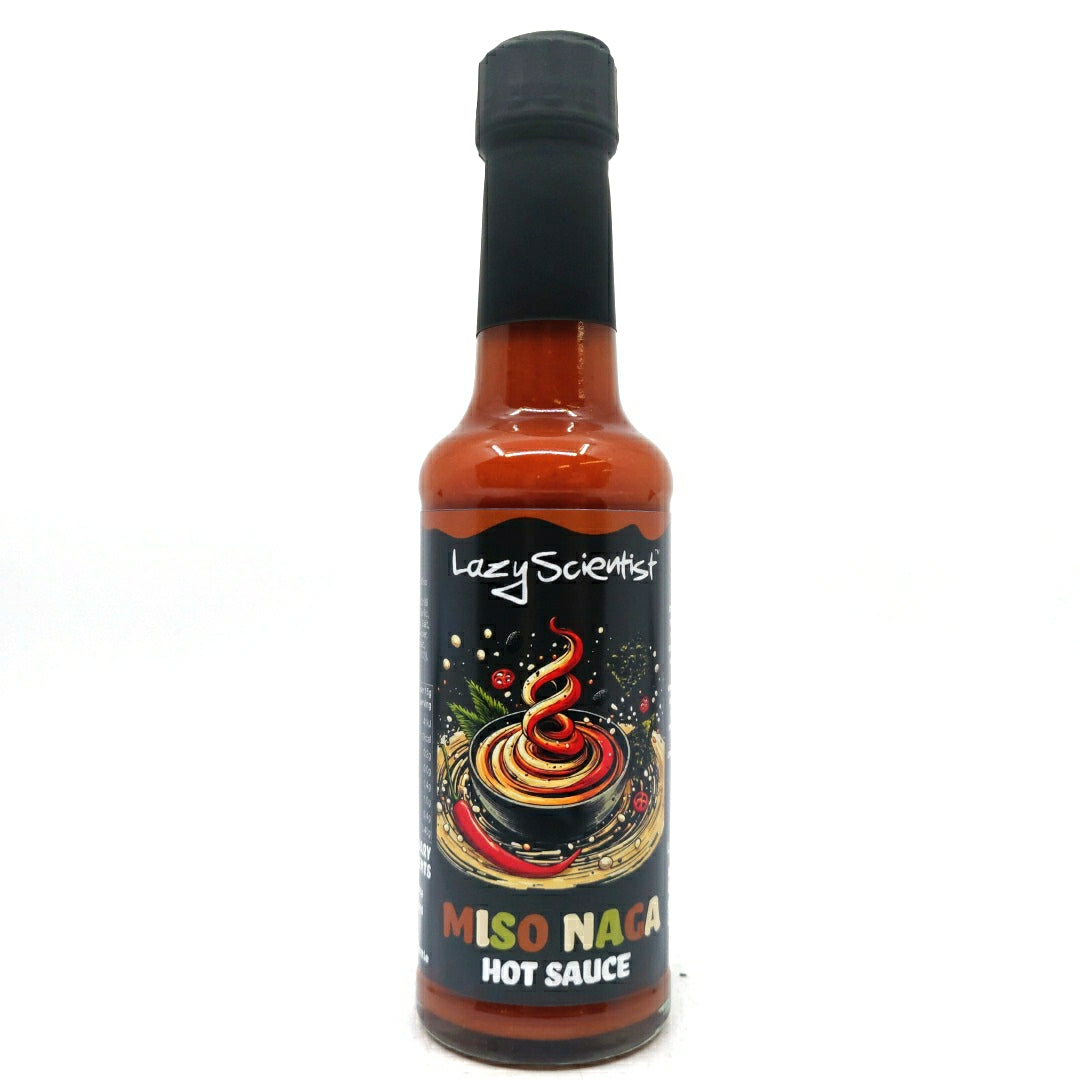 Lazy Scientist Miso Naga Fermented Red Chilli, Miso, Naga & Nori Seaweed Hot Sauce (150ml)-Hop Burns & Black