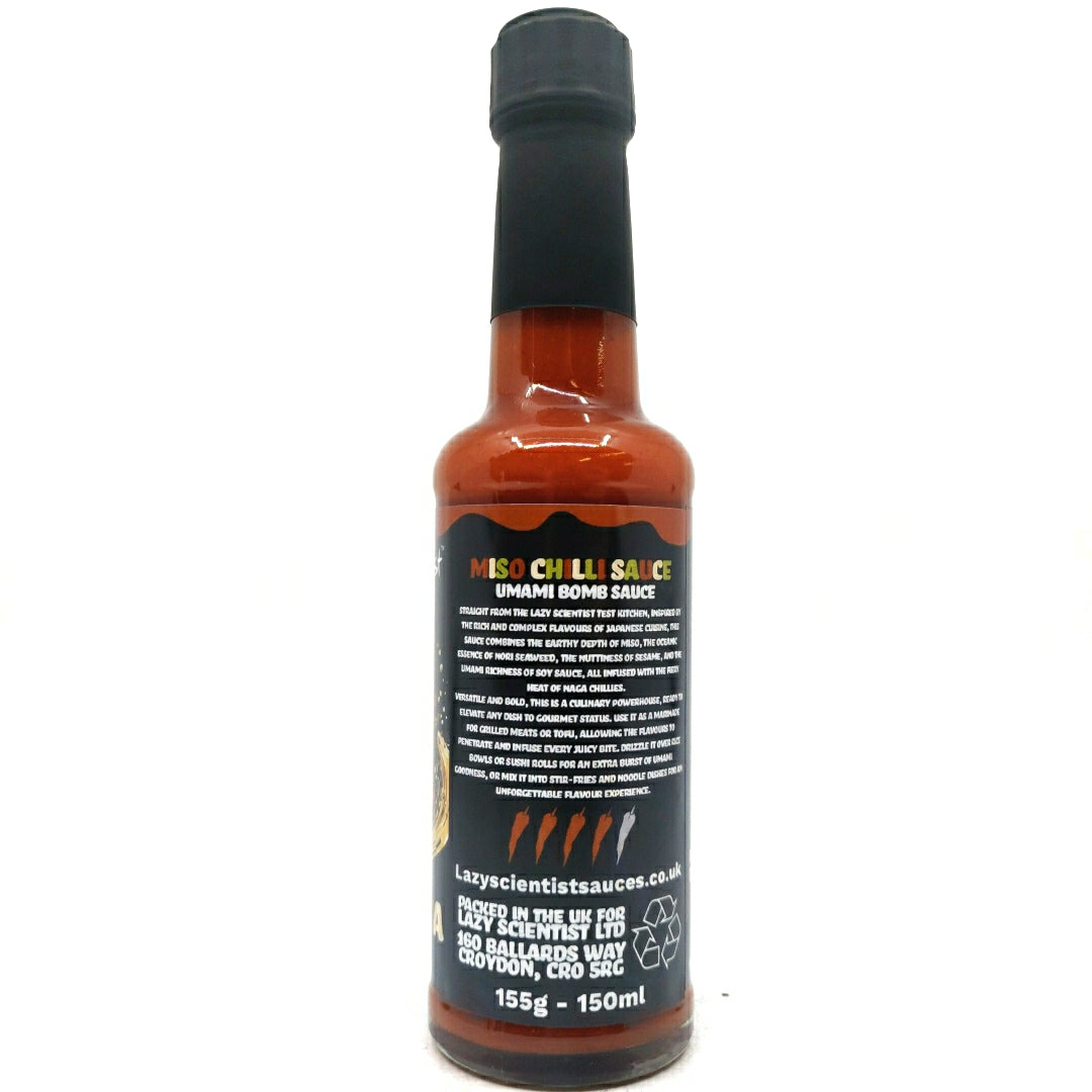 Lazy Scientist Miso Naga Fermented Red Chilli, Miso, Naga & Nori Seaweed Hot Sauce (150ml)-Hop Burns & Black