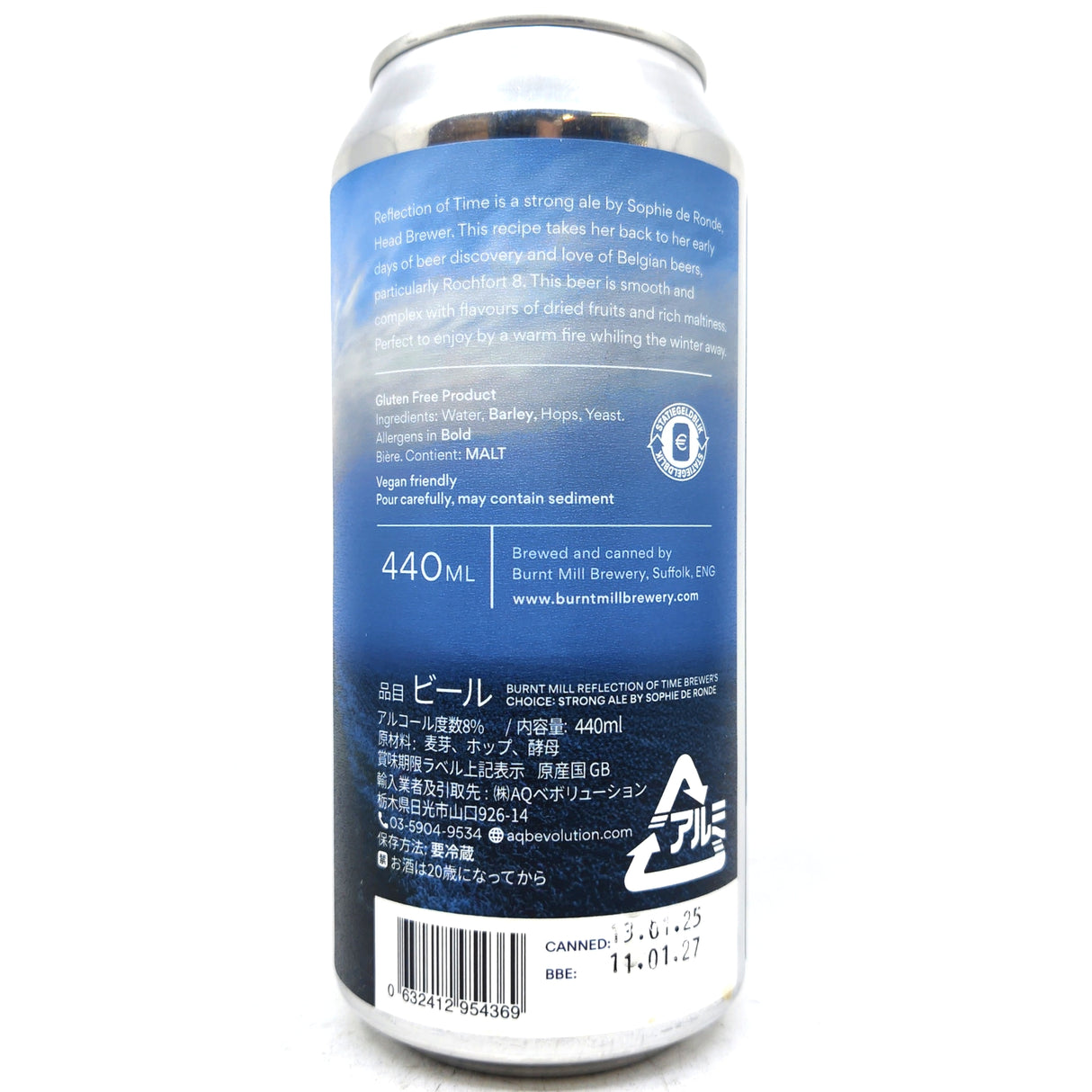 Burnt Mill Reflection of Time Strong Ale 8% (440ml can)-Hop Burns & Black