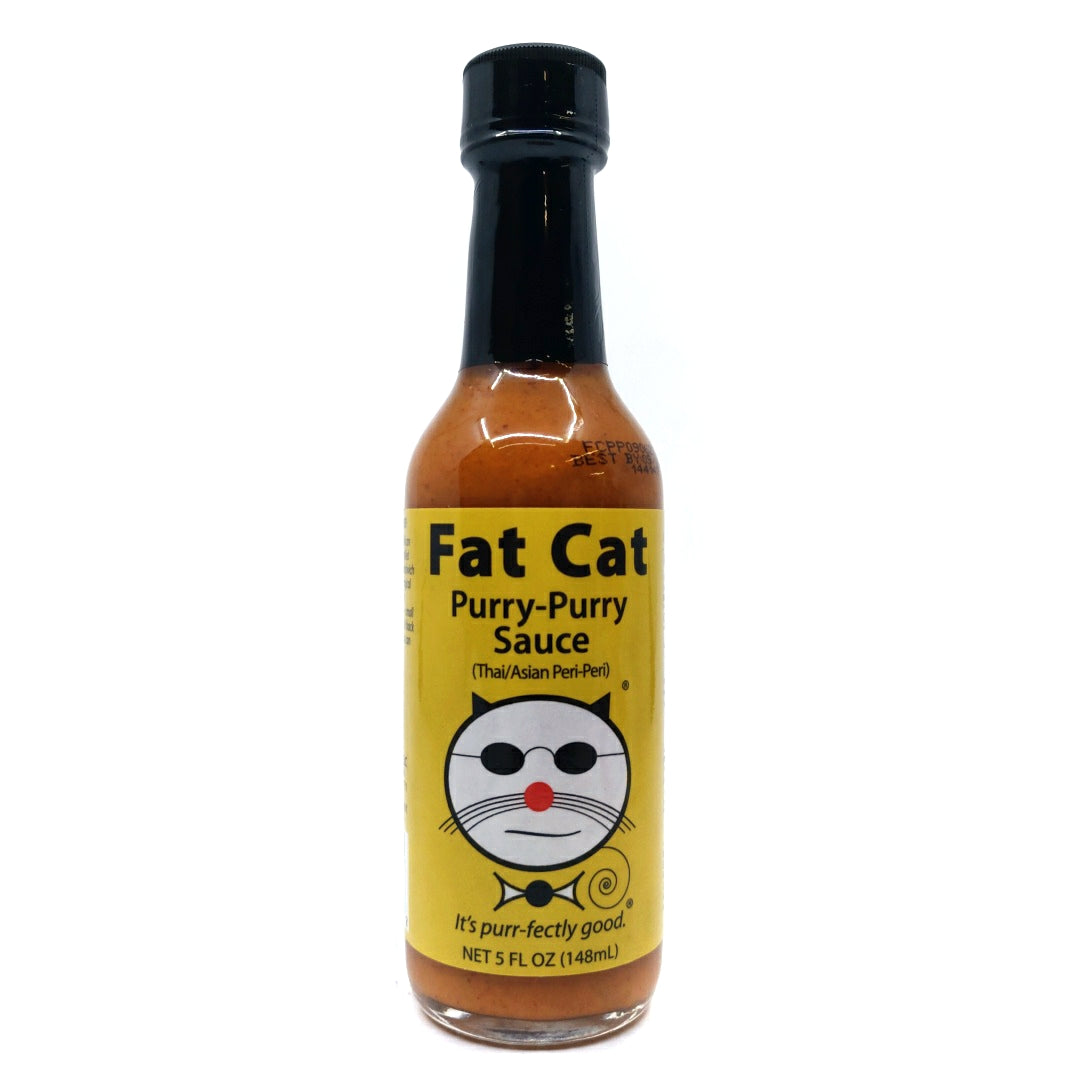 Fat Cat Purry-Purry Sauce Peri-Peri Style Hot Sauce (148ml)-Hop Burns & Black