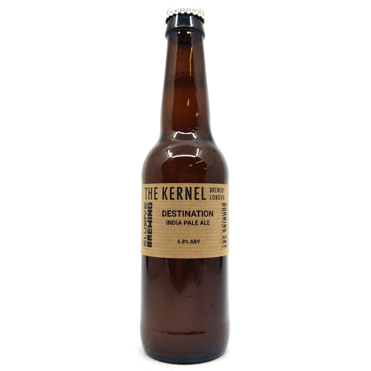 Kernel x Elusive x Burning Sky Destination V3 IPA 6.8% (330ml)-Hop Burns & Black