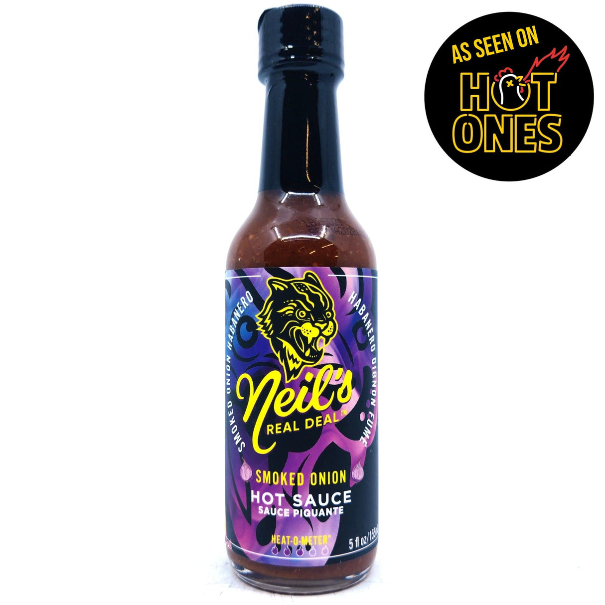 Neil’s Real Deal Smoked Onion Habanero Hot Sauce (148ml)-Hop Burns & Black
