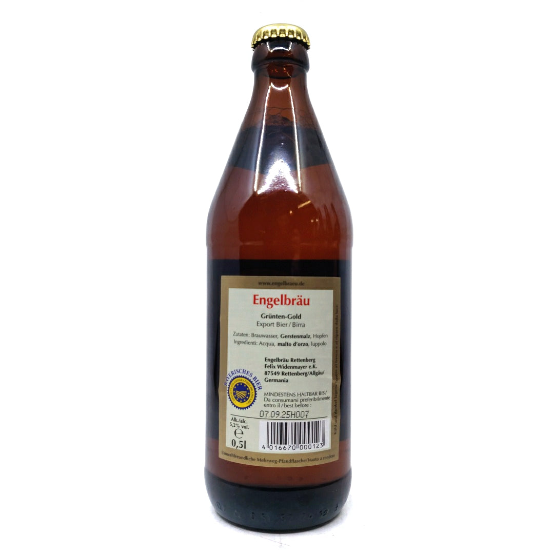 Engelbrau Grünten-Gold Lager 5.2% (500ml)-Hop Burns & Black