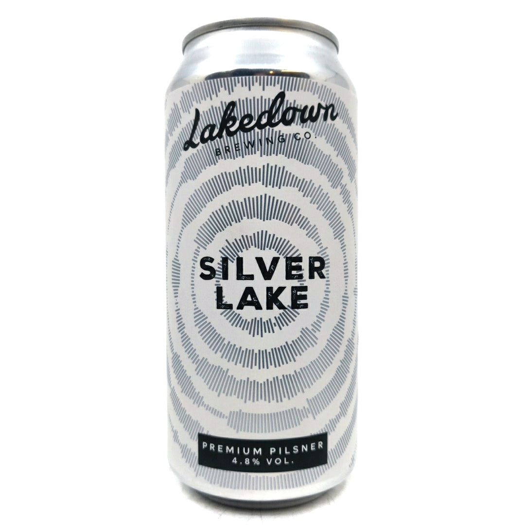 Lakedown Silver Lake Pilsner 5% (440ml can)-Hop Burns & Black