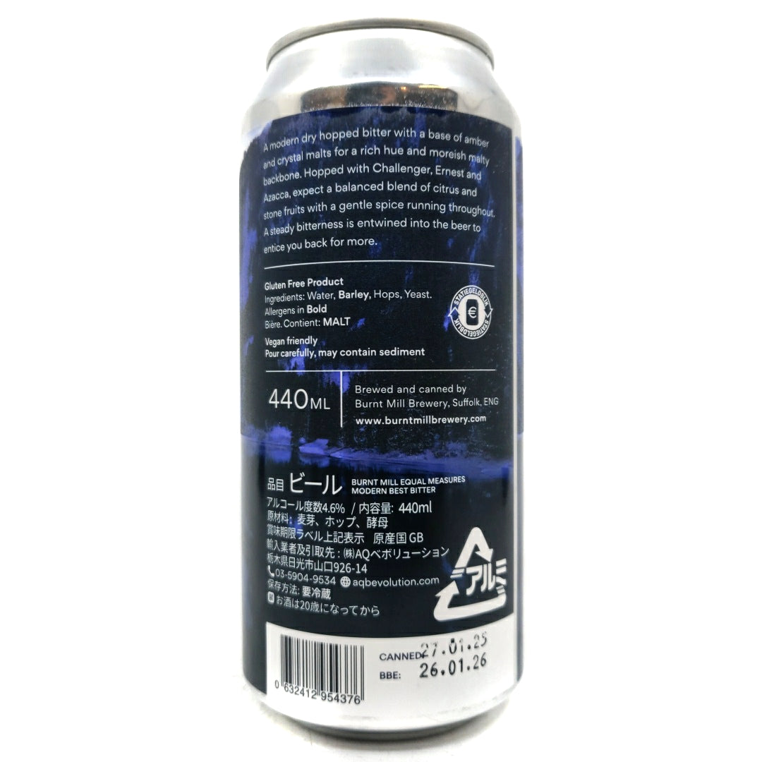 Burnt Mill Equal Measures Best Bitter 4.6% (440ml can)-Hop Burns & Black