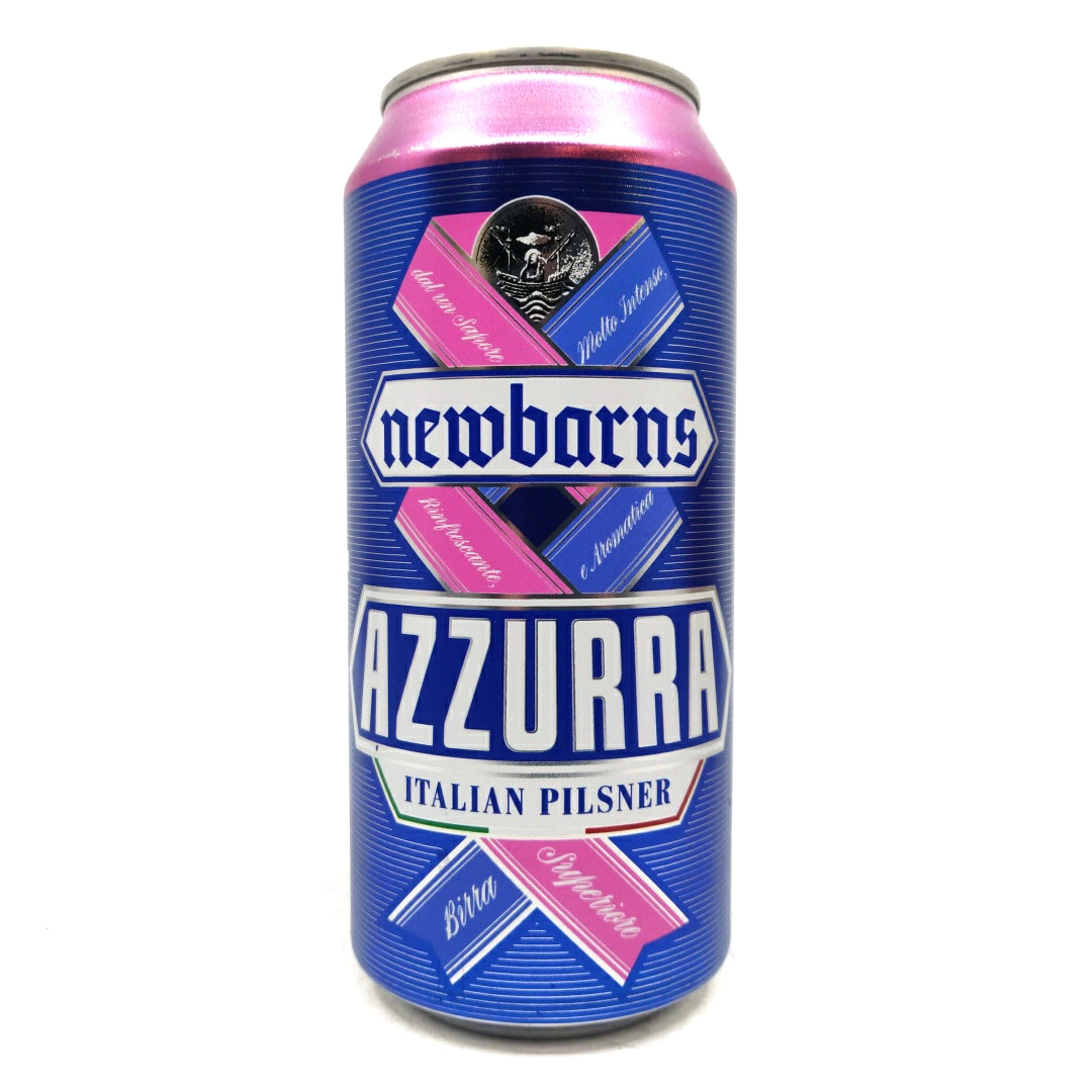 Newbarns Azzurra Italian Pilsner 5% (440ml can)-Hop Burns & Black