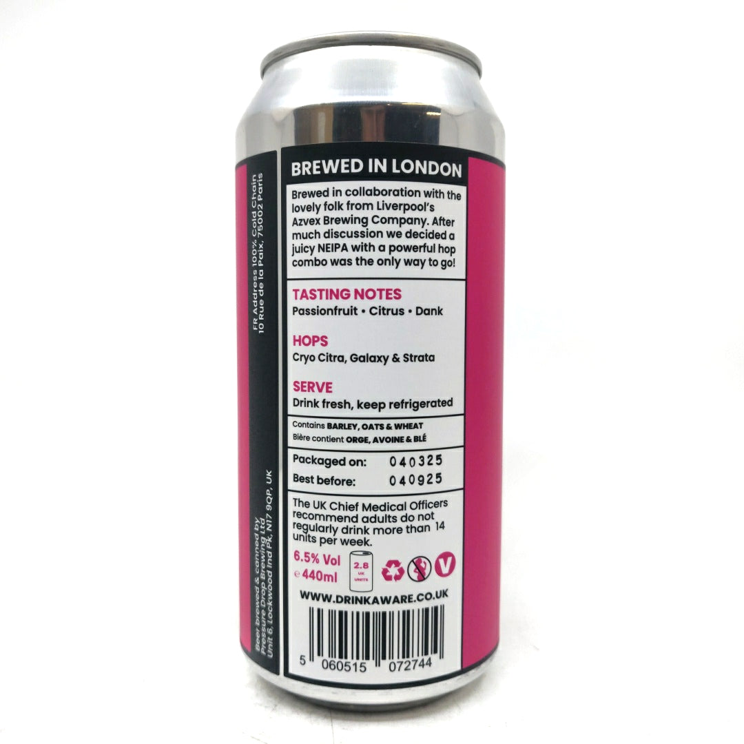 Pressure Drop x Azvex One On One New England IPA 6.5% (440ml can)-Hop Burns & Black