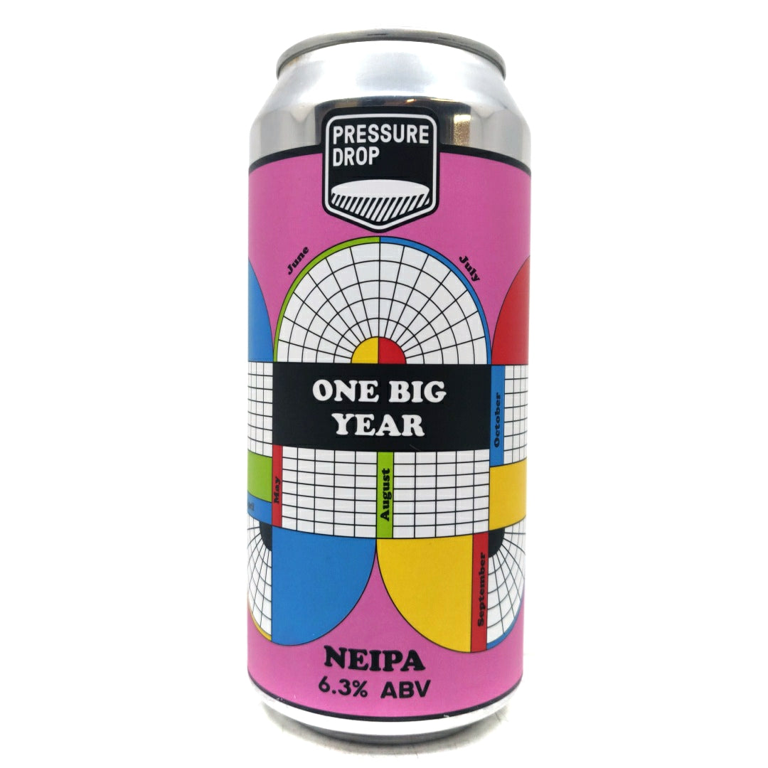 Pressure Drop One Big Year New England IPA 6.3% (440ml can)-Hop Burns & Black