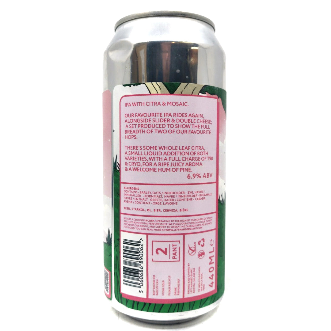 Left Handed Giant Cheeseburger Cavalry IPA 6.9% (440ml can)-Hop Burns & Black