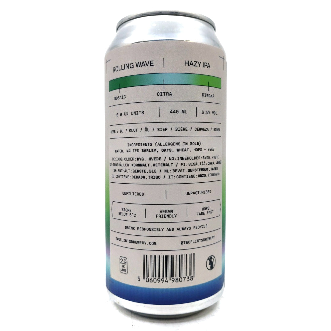 Two Flints Rolling Wave IPA 6.5% (440ml can)-Hop Burns & Black