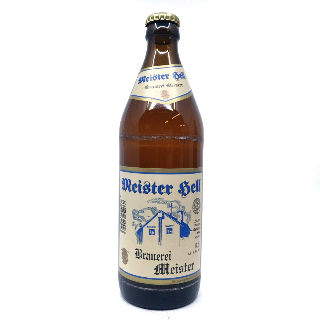Meister Hell Lager 4.8% (500ml)-Hop Burns & Black