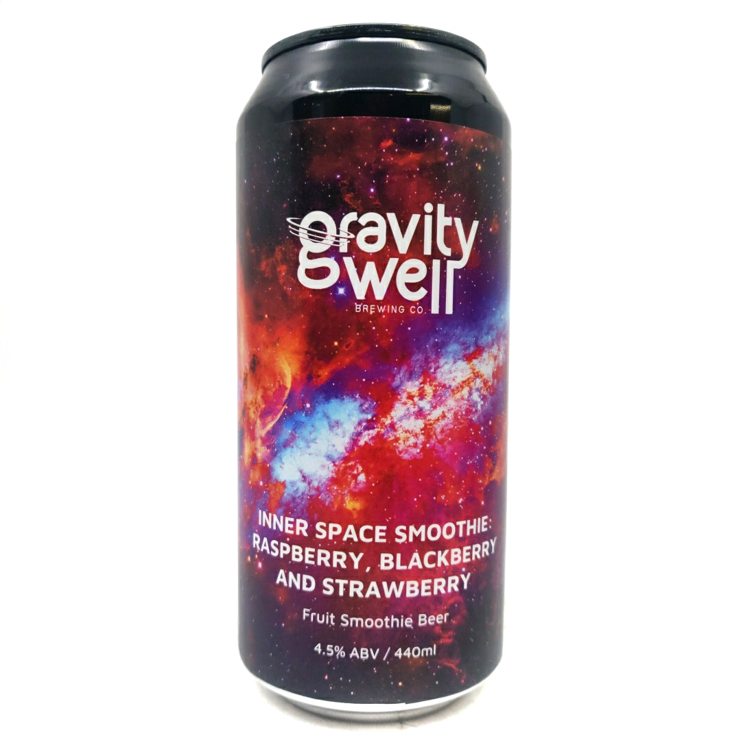 Gravity Well Inner Space Smoothie: Raspberry, Blackberry & Strawberry Sour 4.5% (440ml can)-Hop Burns & Black