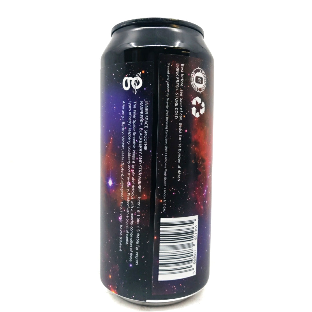 Gravity Well Inner Space Smoothie: Raspberry, Blackberry & Strawberry Sour 4.5% (440ml can)-Hop Burns & Black