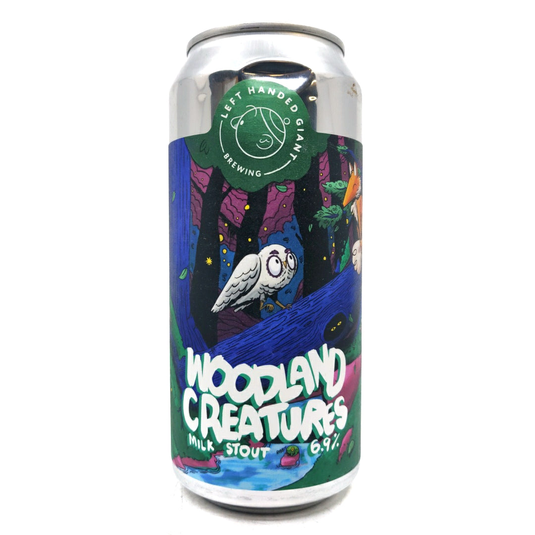 Left Handed Giant Woodland Creatures Pistachio & Honeycomb Milk Stout 6.9% (440ml can)-Hop Burns & Black