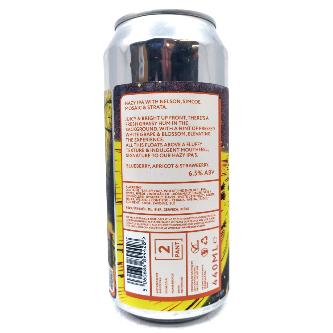 Left Handed Giant New Way Out Hazy IPA 6.5% (440ml can)-Hop Burns & Black