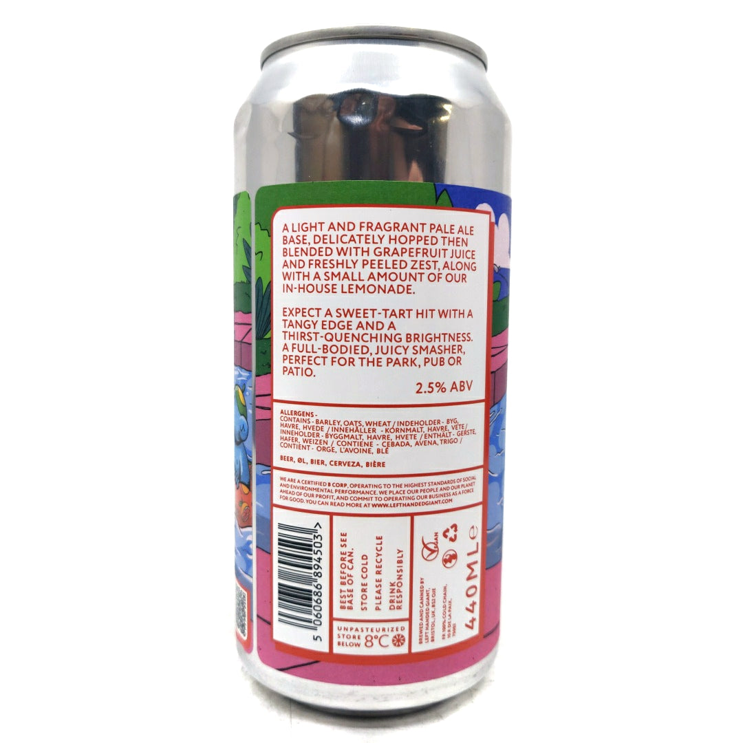 Left Handed Giant Zesty Grapefruit Radler 2.5% (440ml can)-Hop Burns & Black