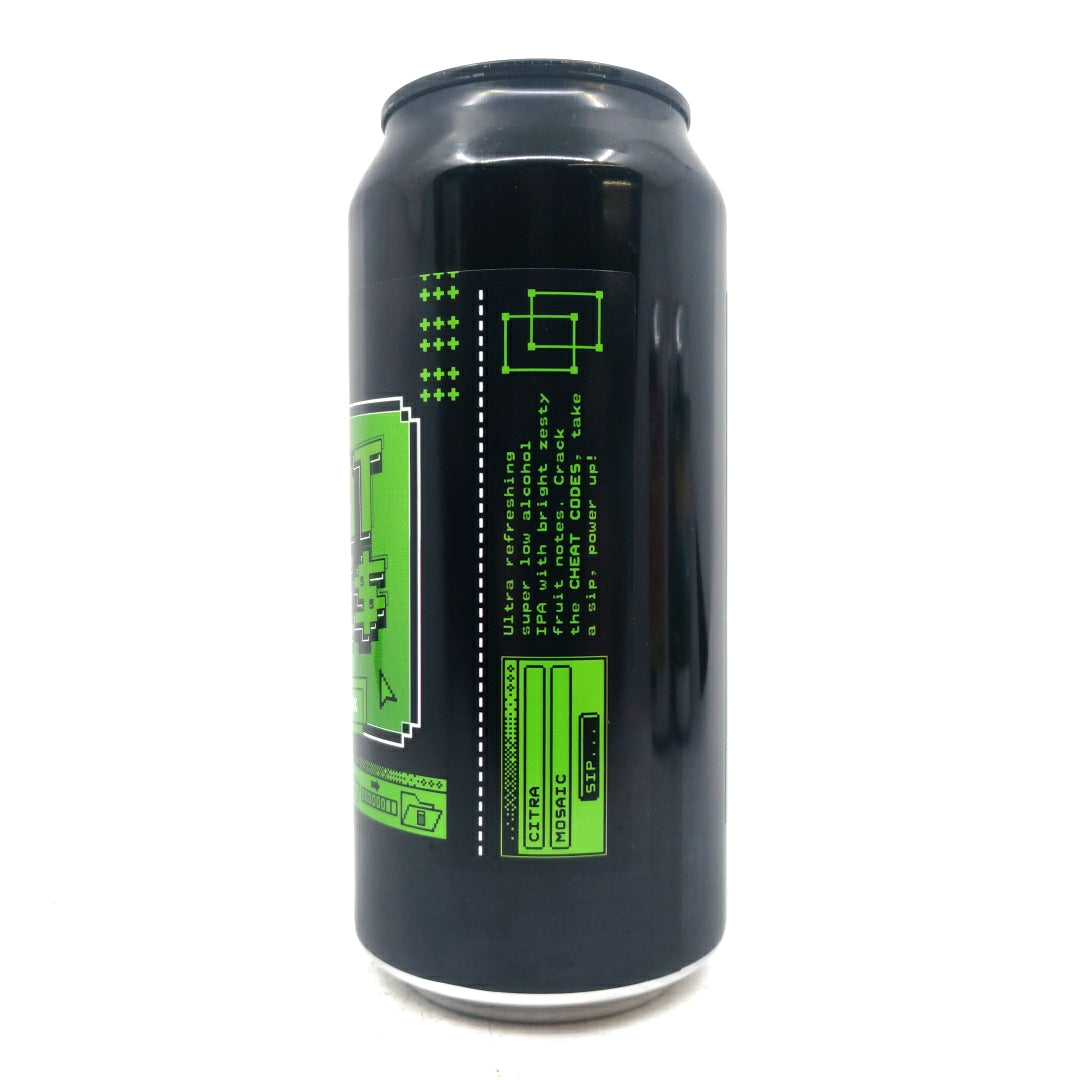 Neon Raptor Cheat Codes Low Alcohol IPA 0.5% (440ml can)-Hop Burns & Black