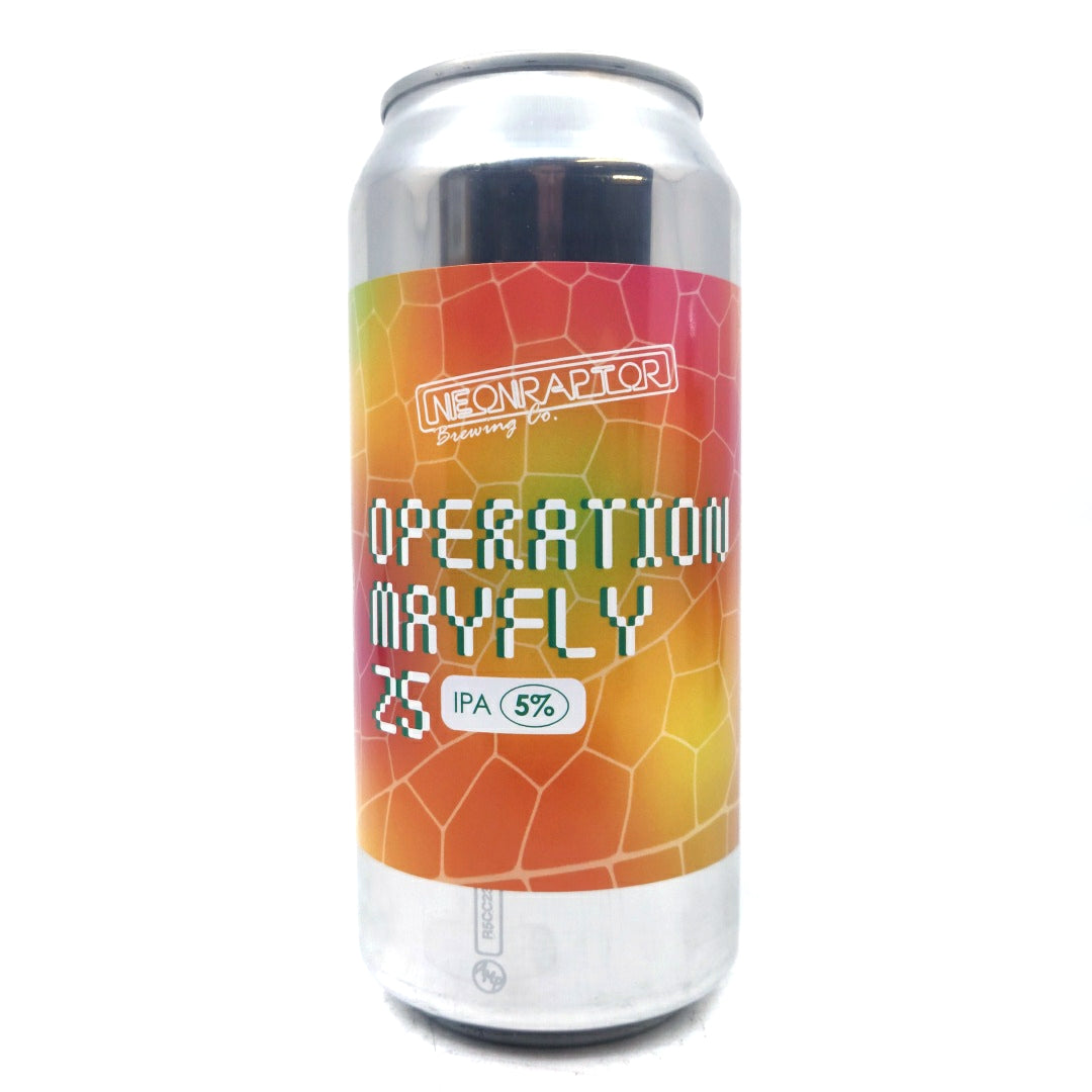 Neon Raptor Operation Mayfly 25 New England IPA 5% (440ml can)-Hop Burns & Black