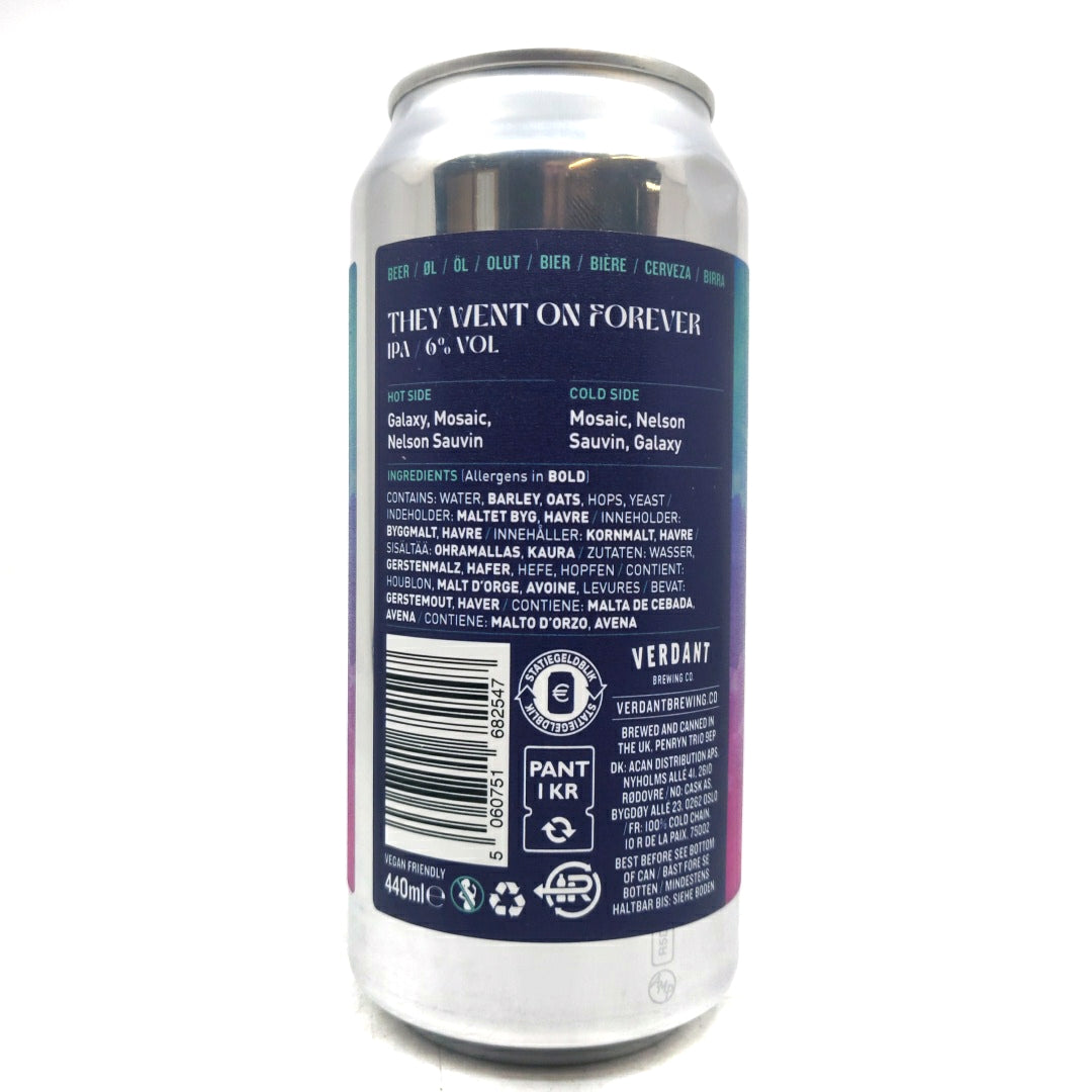 Verdant They Went On Forever IPA 6% (440ml can)-Hop Burns & Black