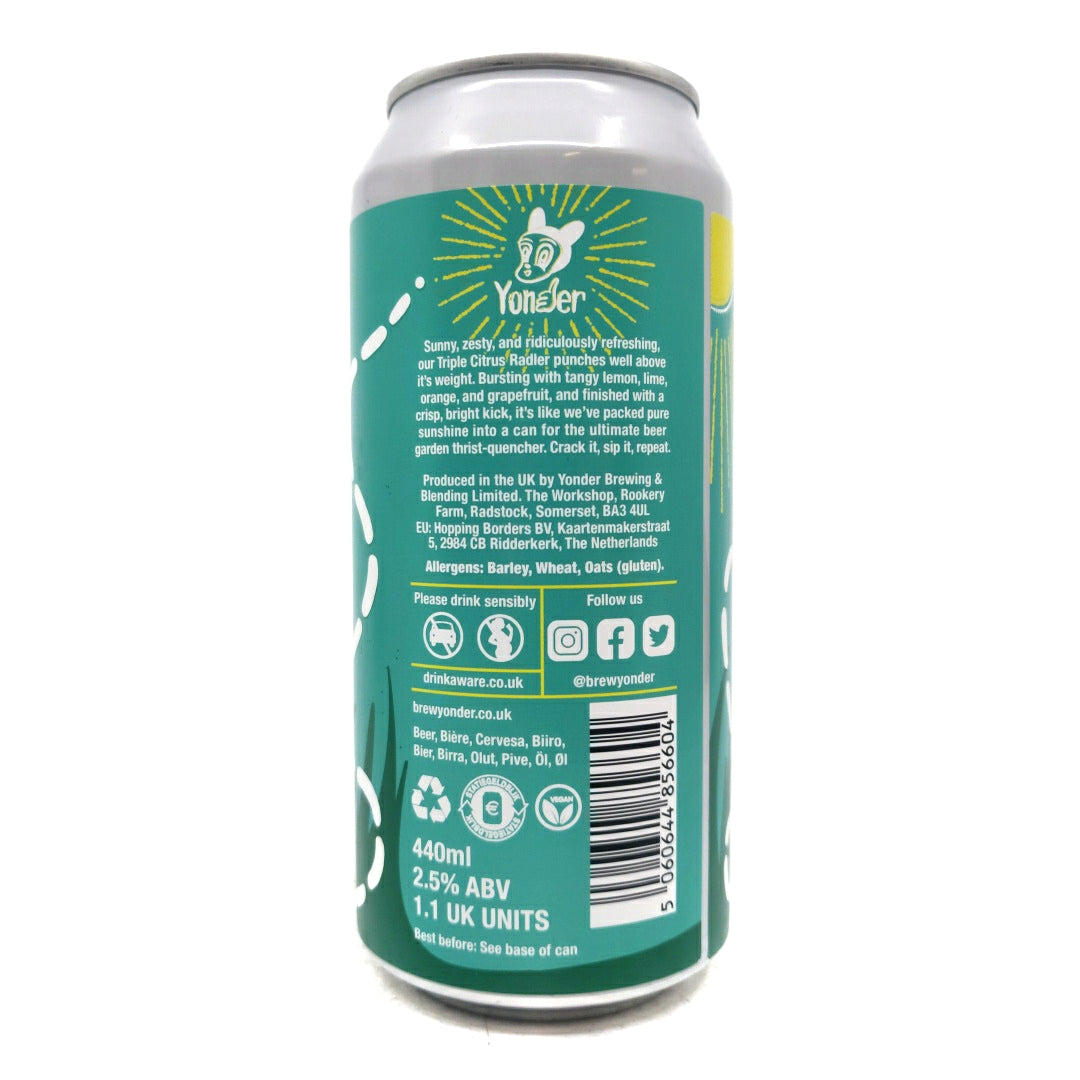 Yonder Triple Citrus Radler Shandy 2.5% (440ml can)-Hop Burns & Black