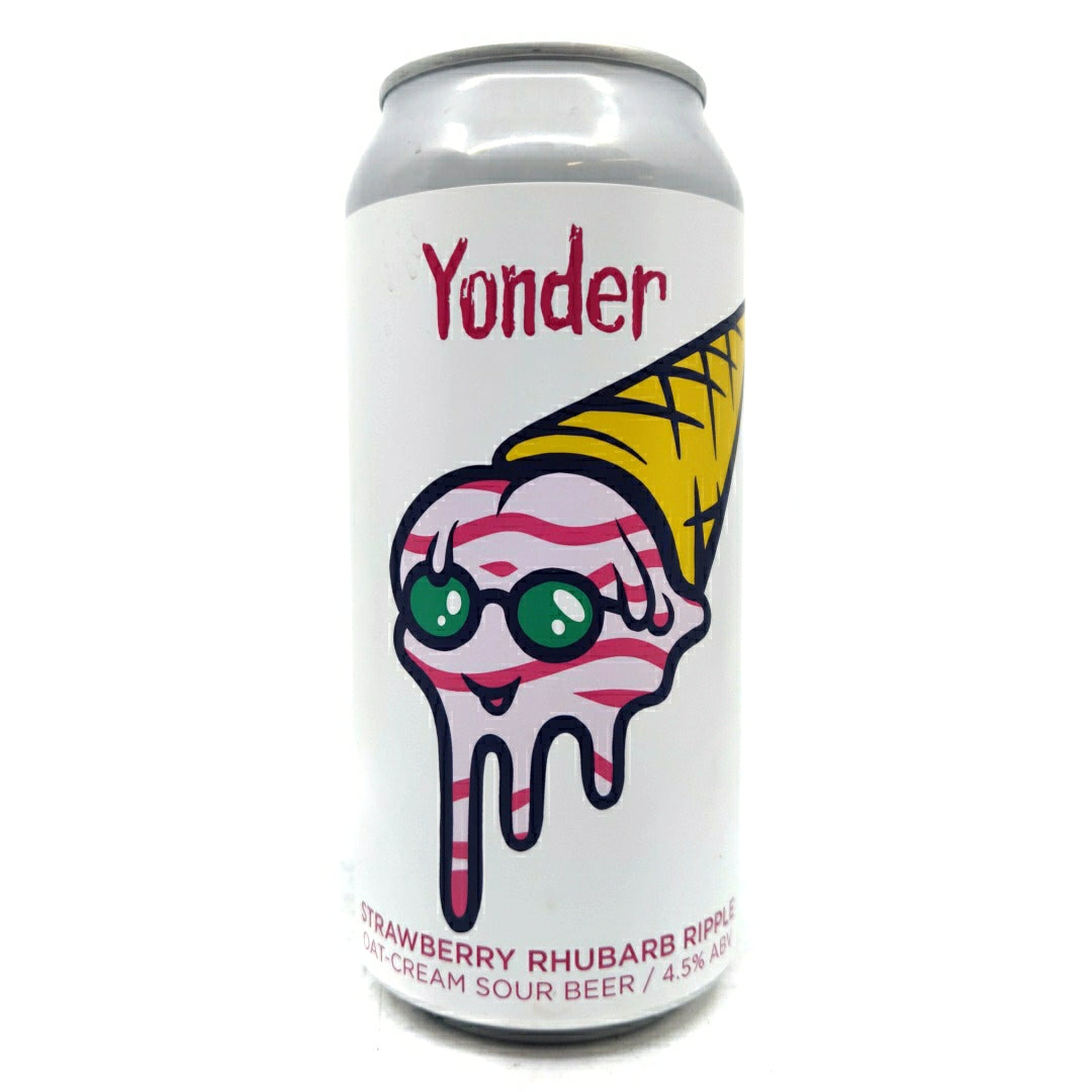 Yonder Strawberry Rhubarb Ripple Oat Cream Sour 4.5% (440ml can)-Hop Burns & Black