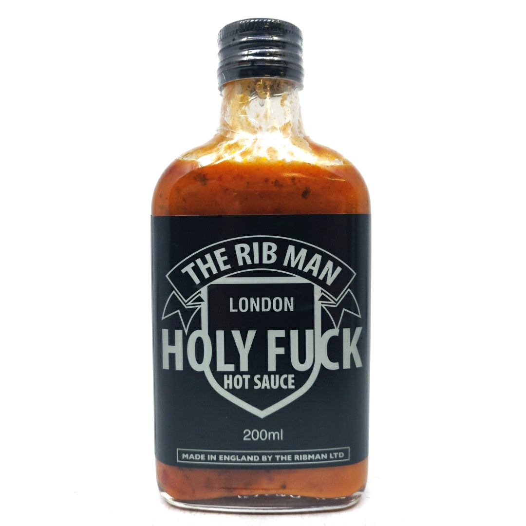 The Rib Man Holy F*ck Hot Sauce (200ml)-Hop Burns & Black