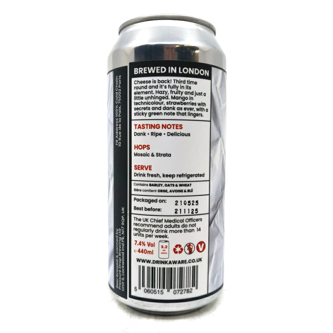 Pressure Drop Cheese V3 New England IPA 7.4% (440ml can)-Hop Burns & Black