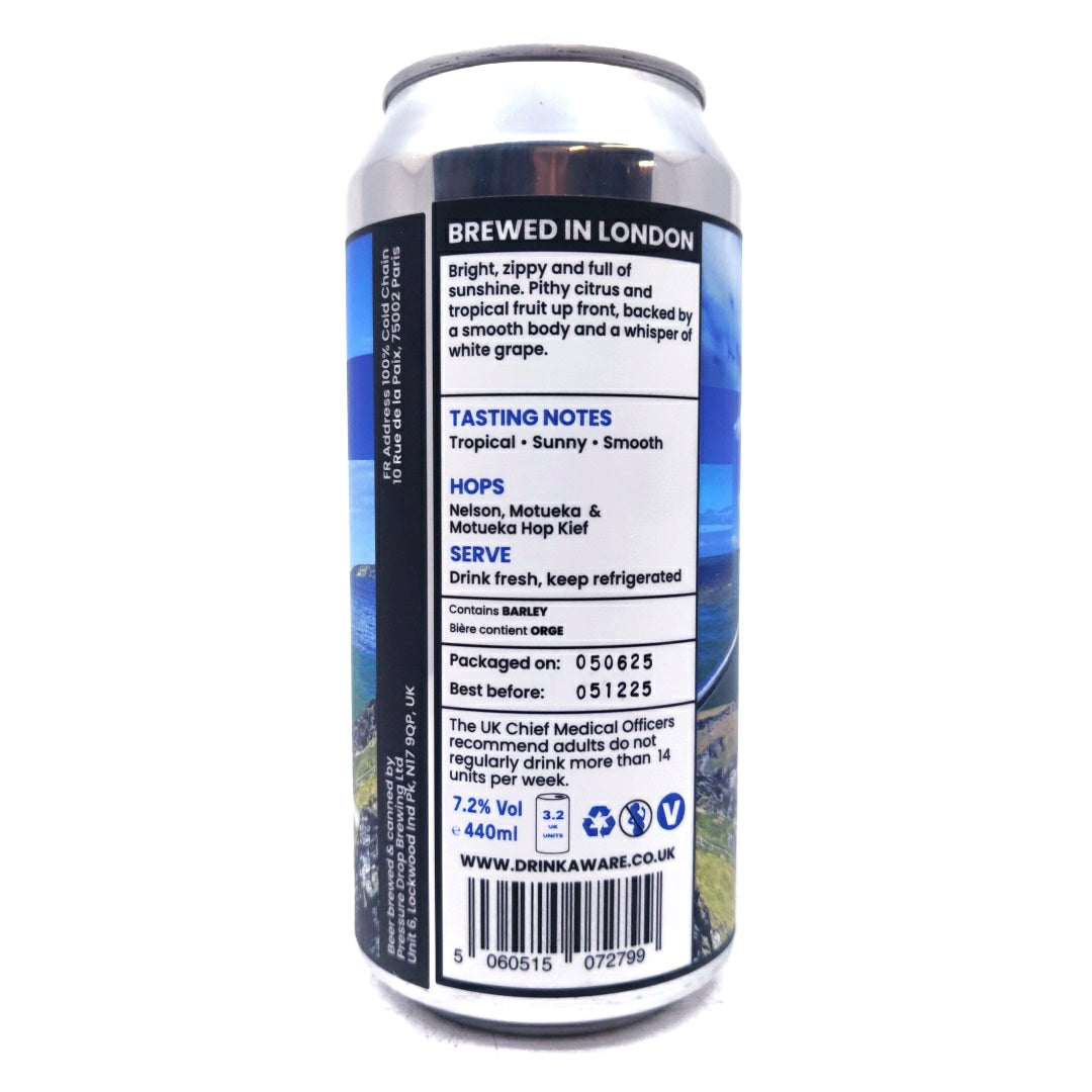 Pressure Drop Deep Blue IPA 7.2% (440ml can)-Hop Burns & Black