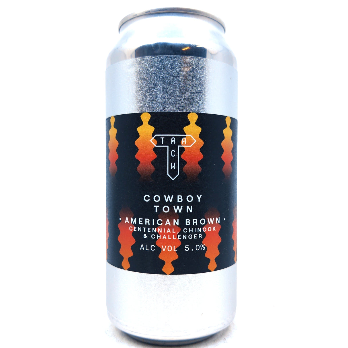 Track Cowboy Town American Brown Ale 5% (440ml can)-Hop Burns & Black