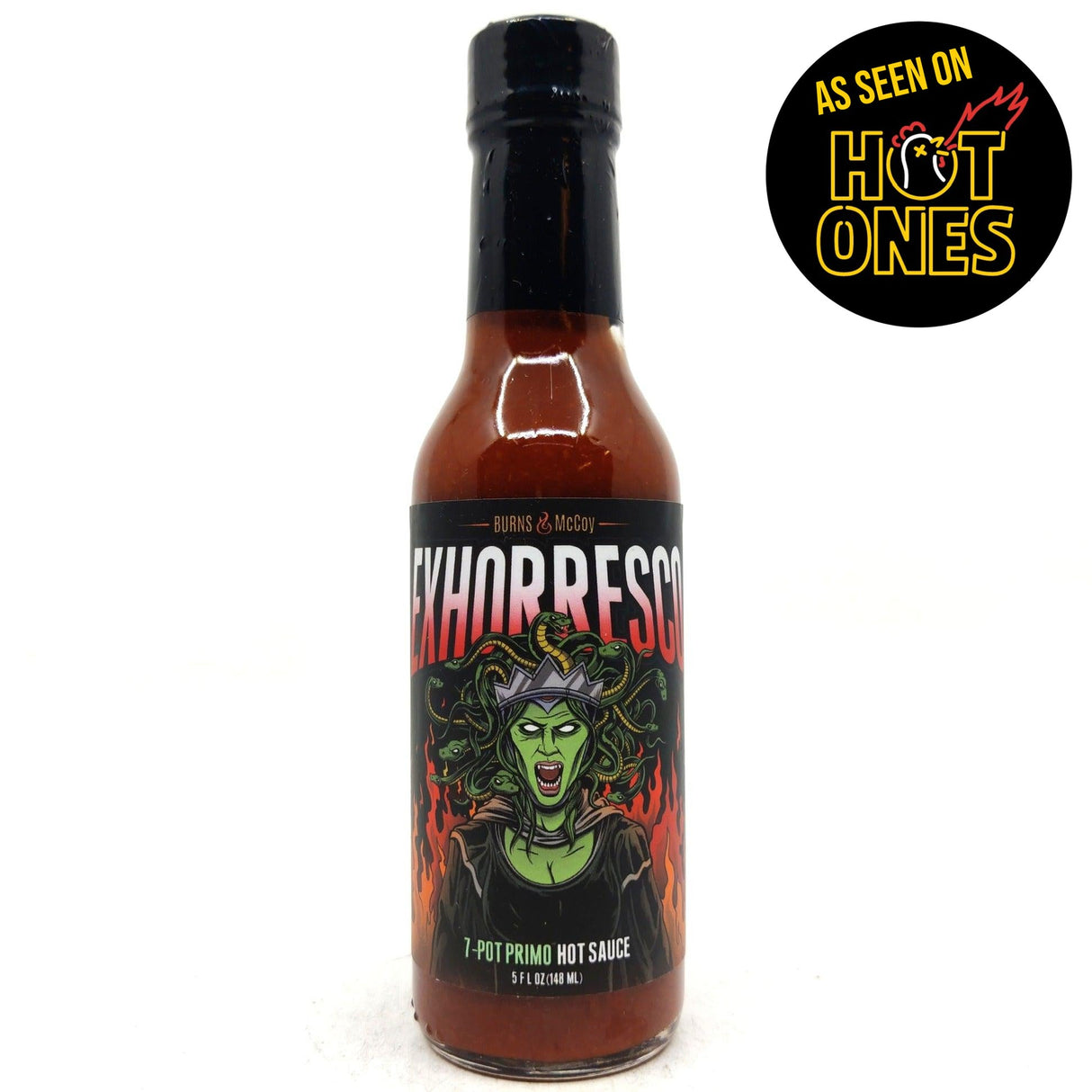 Burns & McCoy Exhorresco 7 Pot Primo Hot Sauce (148ml)-Hop Burns & Black