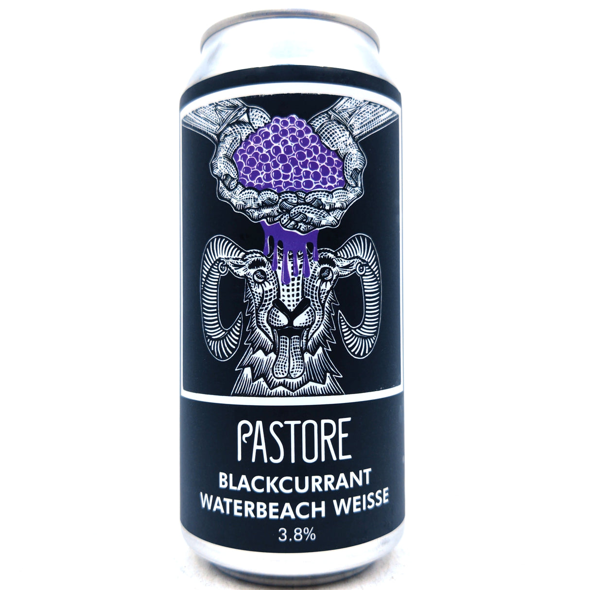 Pastore Blackcurrant Waterbeach Weisse 3.8% (440ml can)-Hop Burns & Black