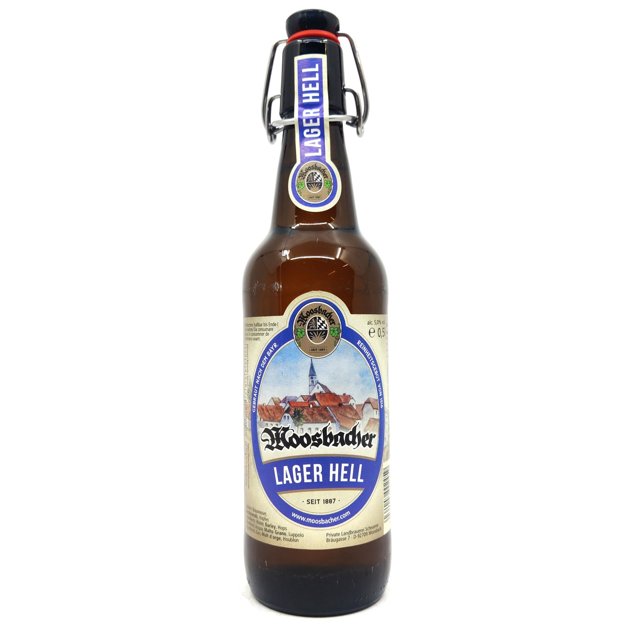 Moosbacher Lager Hell 4.6% (500ml)-Hop Burns & Black