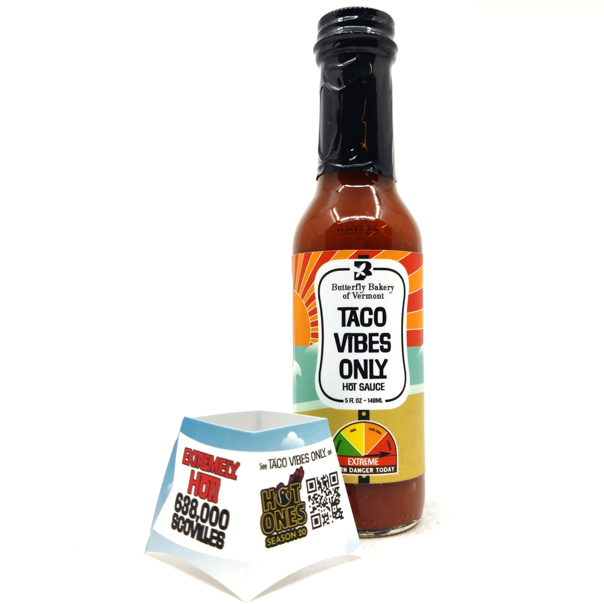 Butterfly Bakery Taco Vibes Only Hot Sauce (148ml)-Hop Burns & Black