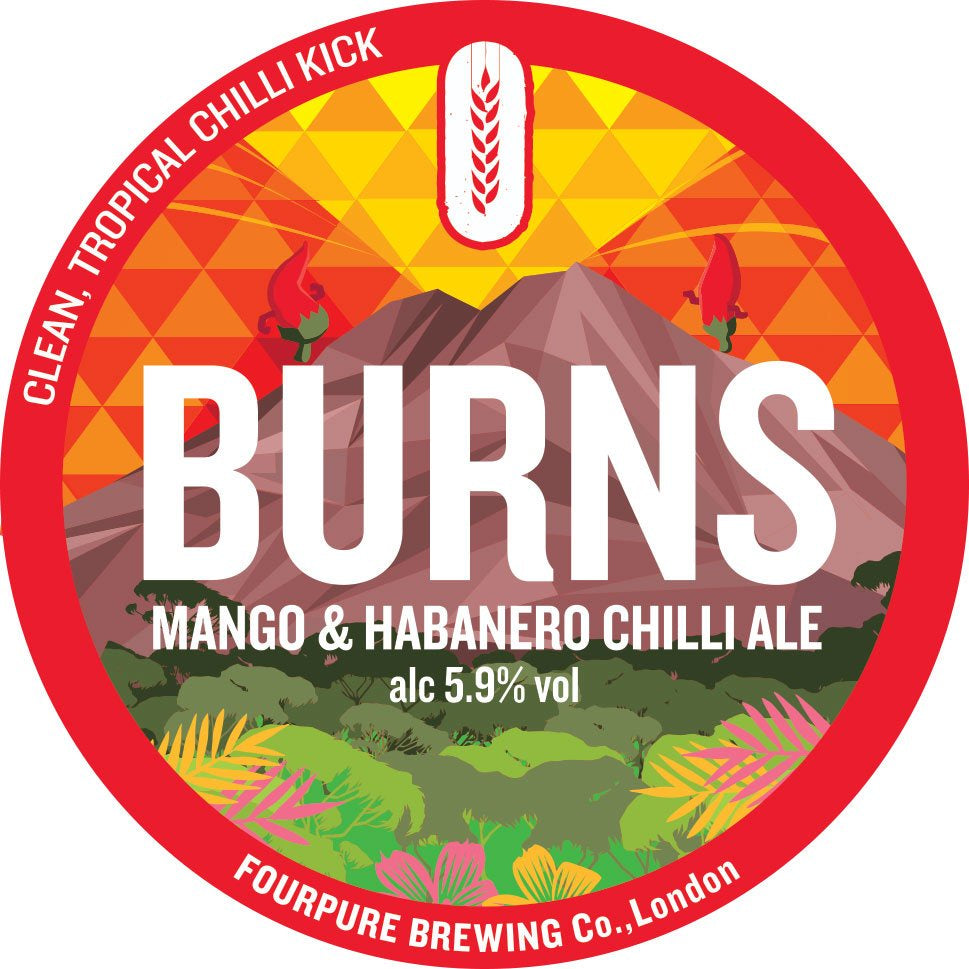 Fourpure x Hop Burns & Black BURNS Mango & Habanero Red Ale 5.9% (330ml can)-Hop Burns & Black