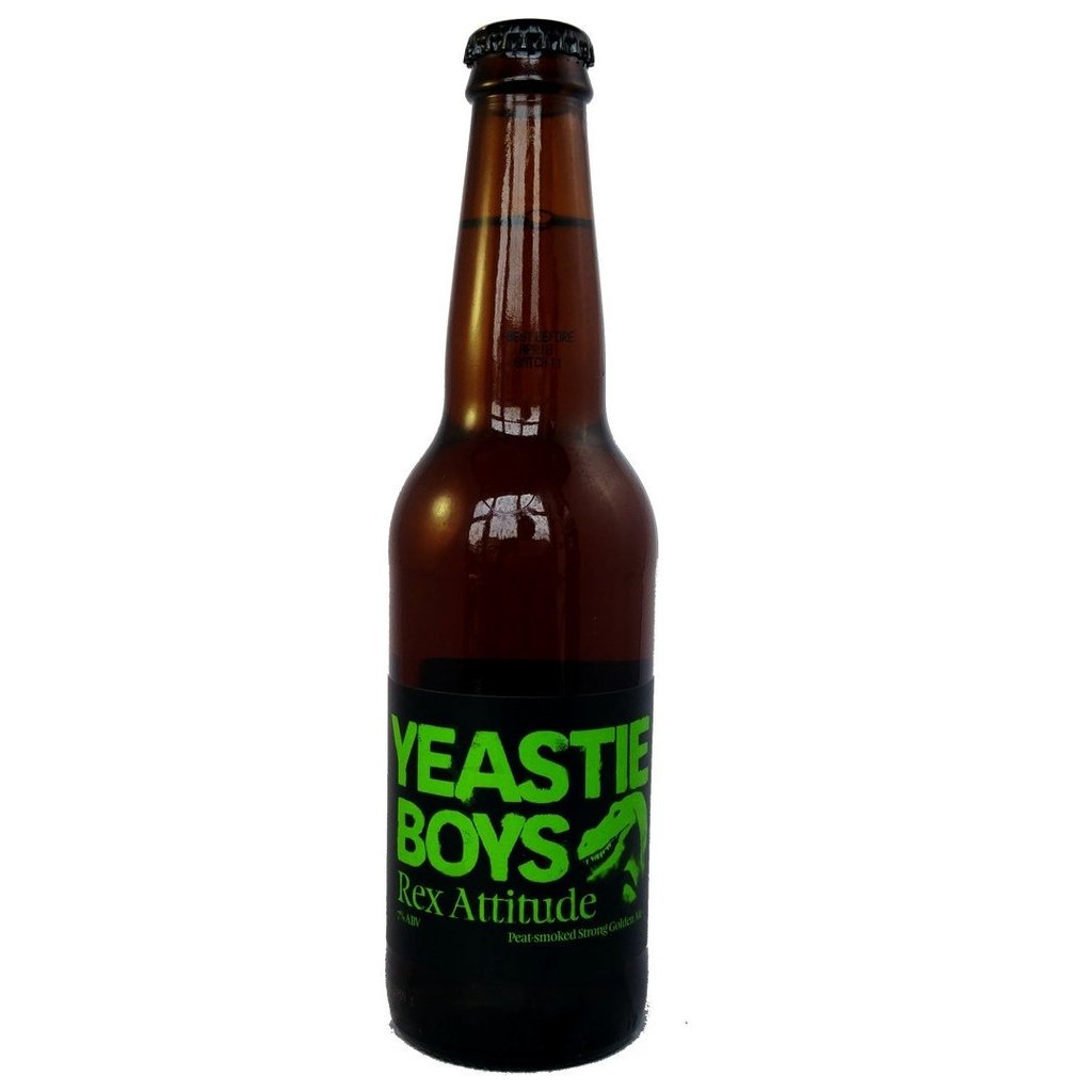 Yeastie Boys Rex Attitude Peat-Smoked Golden Ale 7% (330ml)-Hop Burns & Black