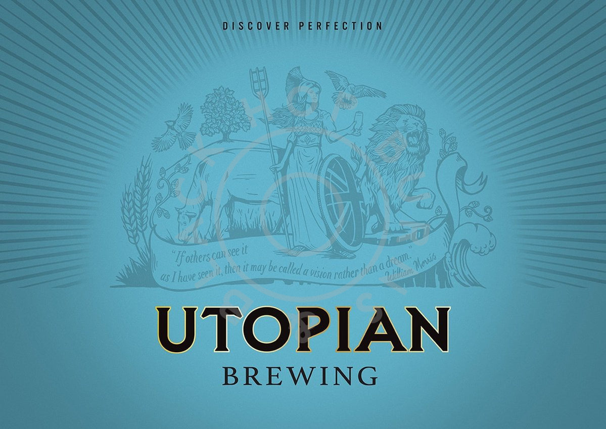 Utopian Dark Lager 5.4% (440ml can)-Hop Burns & Black