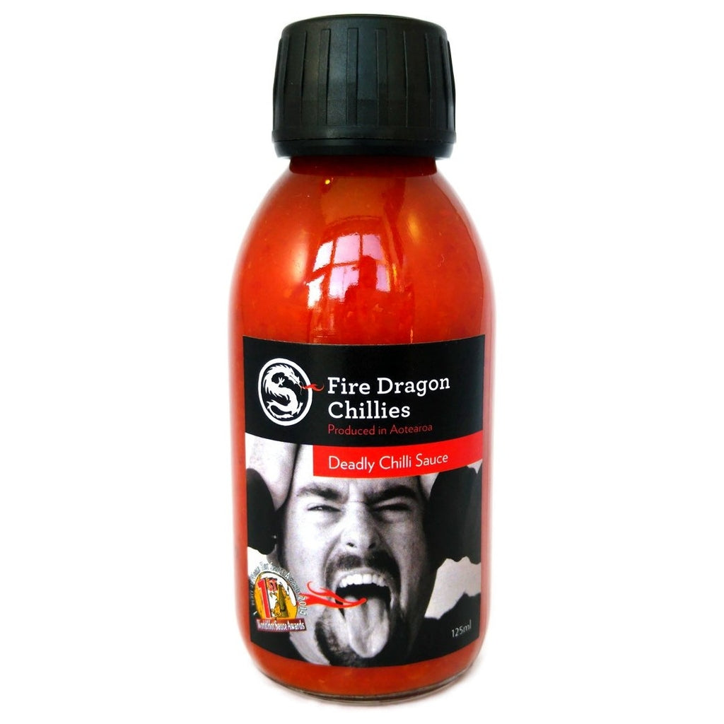 Fire Dragon Chillies Deadly Chilli Sauce (125ml)-Hop Burns & Black