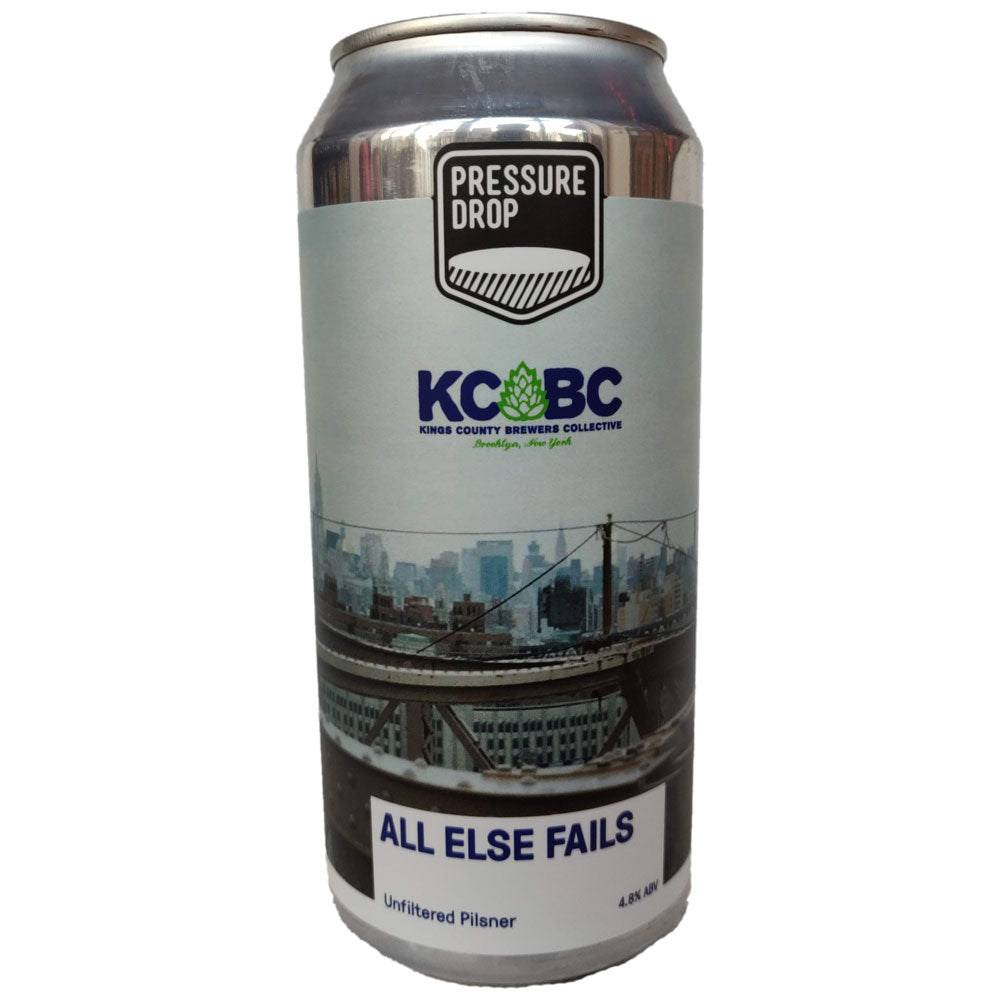 Pressure Drop x KCBC All Else Fails Unfiltered Pilsner 4.8% (440ml can)-Hop Burns & Black