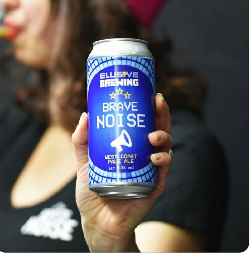 Elusive Brewing Brave Noise West Coast Pale Ale 4.5% (440ml can)-Hop Burns & Black