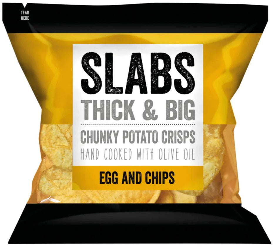 Slabs Egg & Chips Chunky Potato Crisps (80g)-Hop Burns & Black