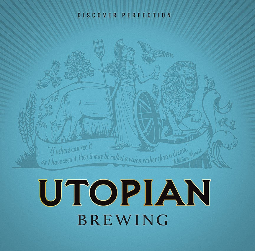 Utopian Pale Lager 4.4% (440ml can)-Hop Burns & Black