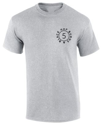 HB&B 5th Birthday pocket design T-shirt (grey)-Hop Burns & Black