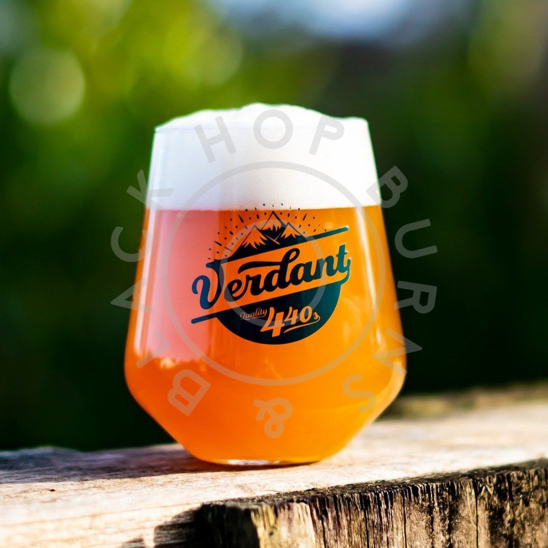 Verdant Quality 440s Stemless 2/3-pint Glass-Hop Burns & Black