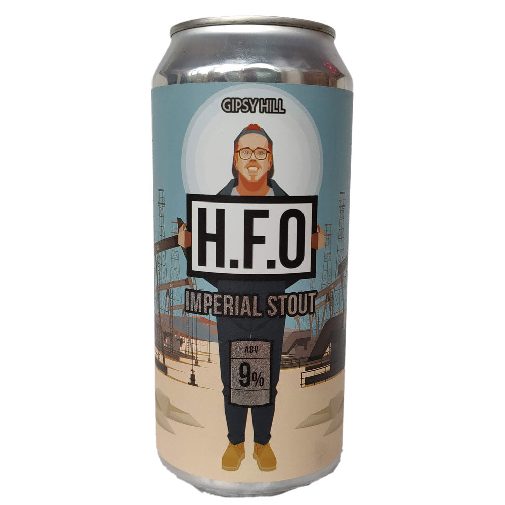 Gipsy Hill H.F.O. Imperial Stout 9% (440ml can)-Hop Burns & Black