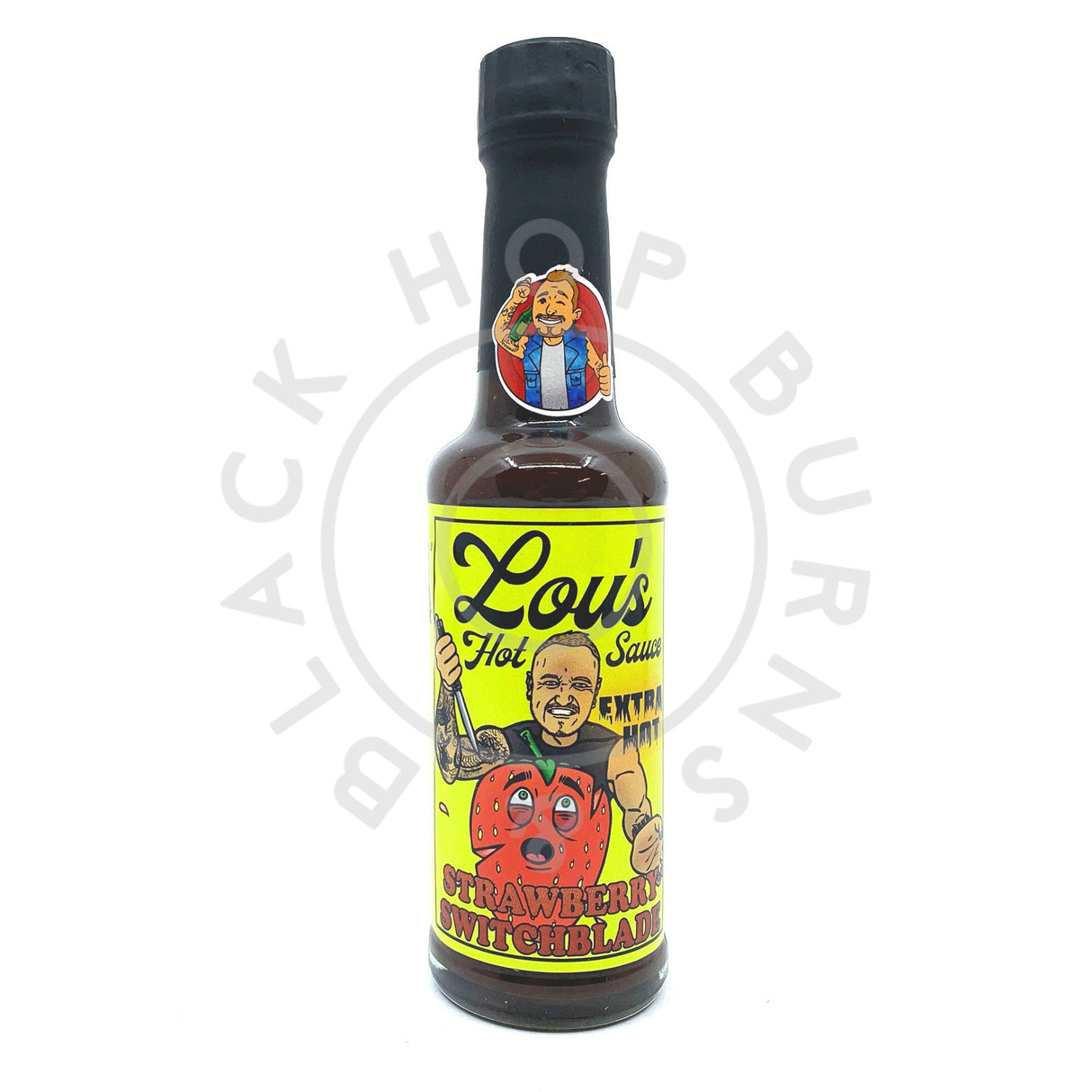 Lou's Brews Strawberry Switchblade EXTRA Hot Sauce (150ml)-Hop Burns & Black