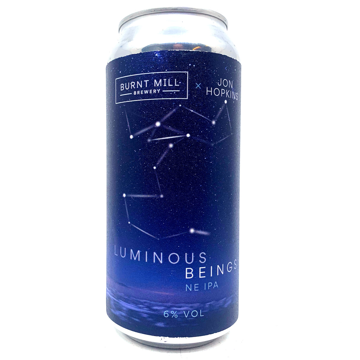 Burnt Mill x Jon Hopkins Luminous Beings New England IPA 6% (440ml can)-Hop Burns & Black