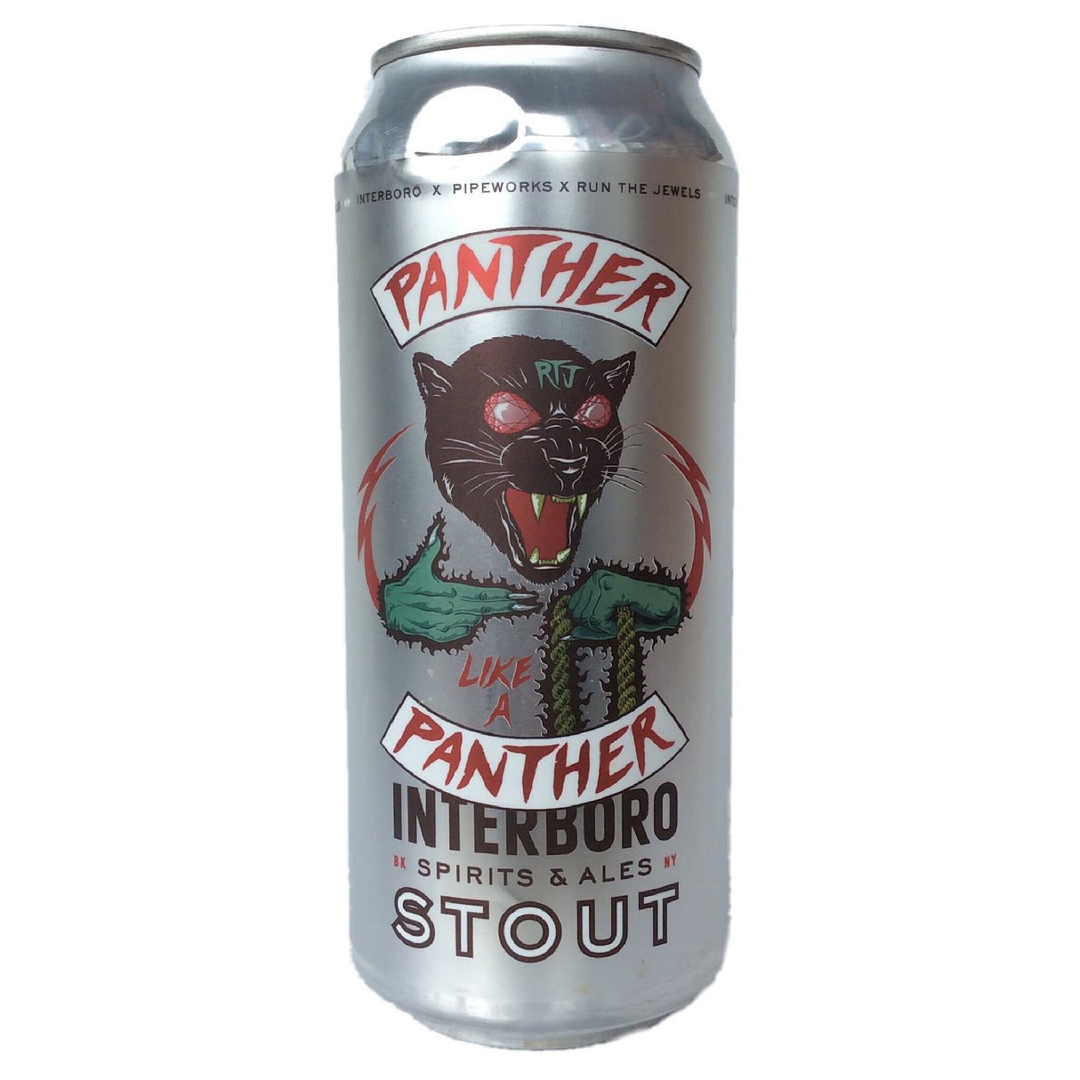 Interboro x Pipeworks x Run The Jewels Panther Like A Panther Stout 6.5% (473ml can)-Hop Burns & Black