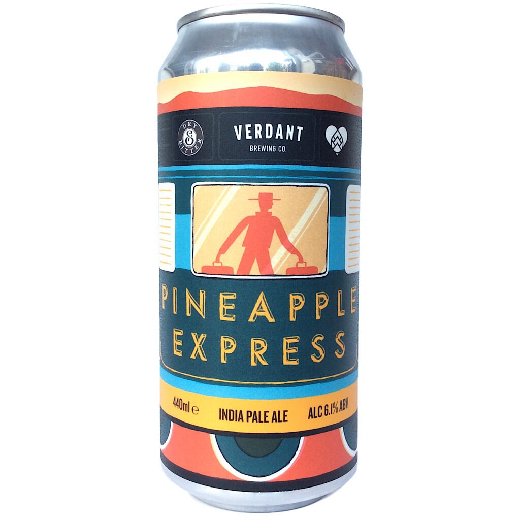 Verdant x Dry & Bitter Pineapple Express IPA 6.1% (440ml can)-Hop Burns & Black