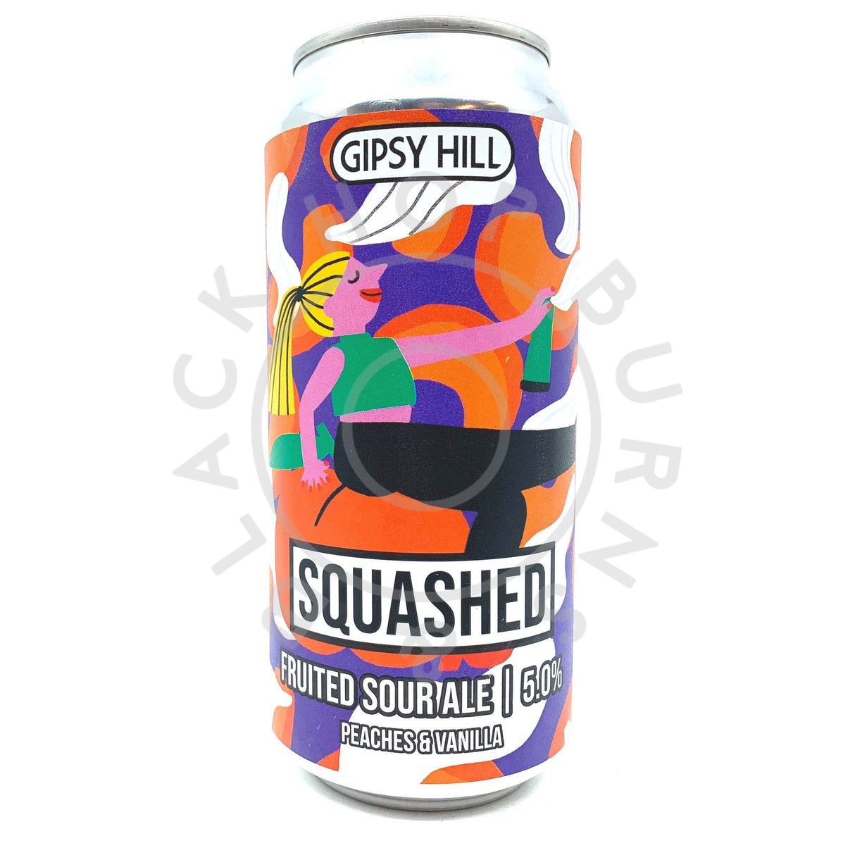 Gipsy Hill Squashed Peach & Vanilla Fruited Sour Ale 5% (440ml can)-Hop Burns & Black